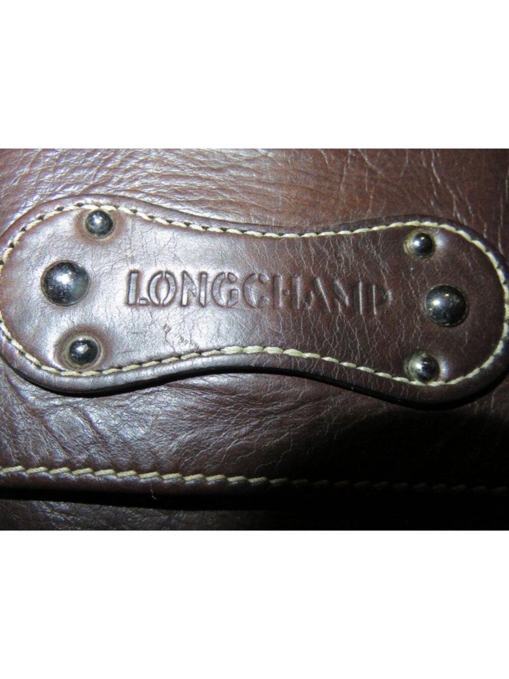 Longchamp Vintage Brown Italian Leather Luxury Snap Closure Flap Clutch Pouch - Picture 4 of 9